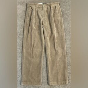 Polo Ralph Lauren Corduroy Pants Mens 35x30 Pleated Tan Vintage Trousers Preppy